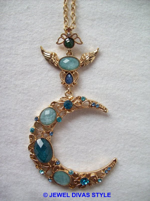 GOLD+-+NECKLACE+-+MOON+-+7.09+EBAY