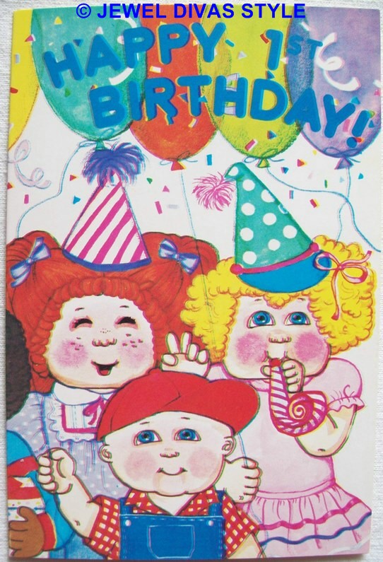 CABBAGE PATCH KID FIRST BIRTHDAY CARD