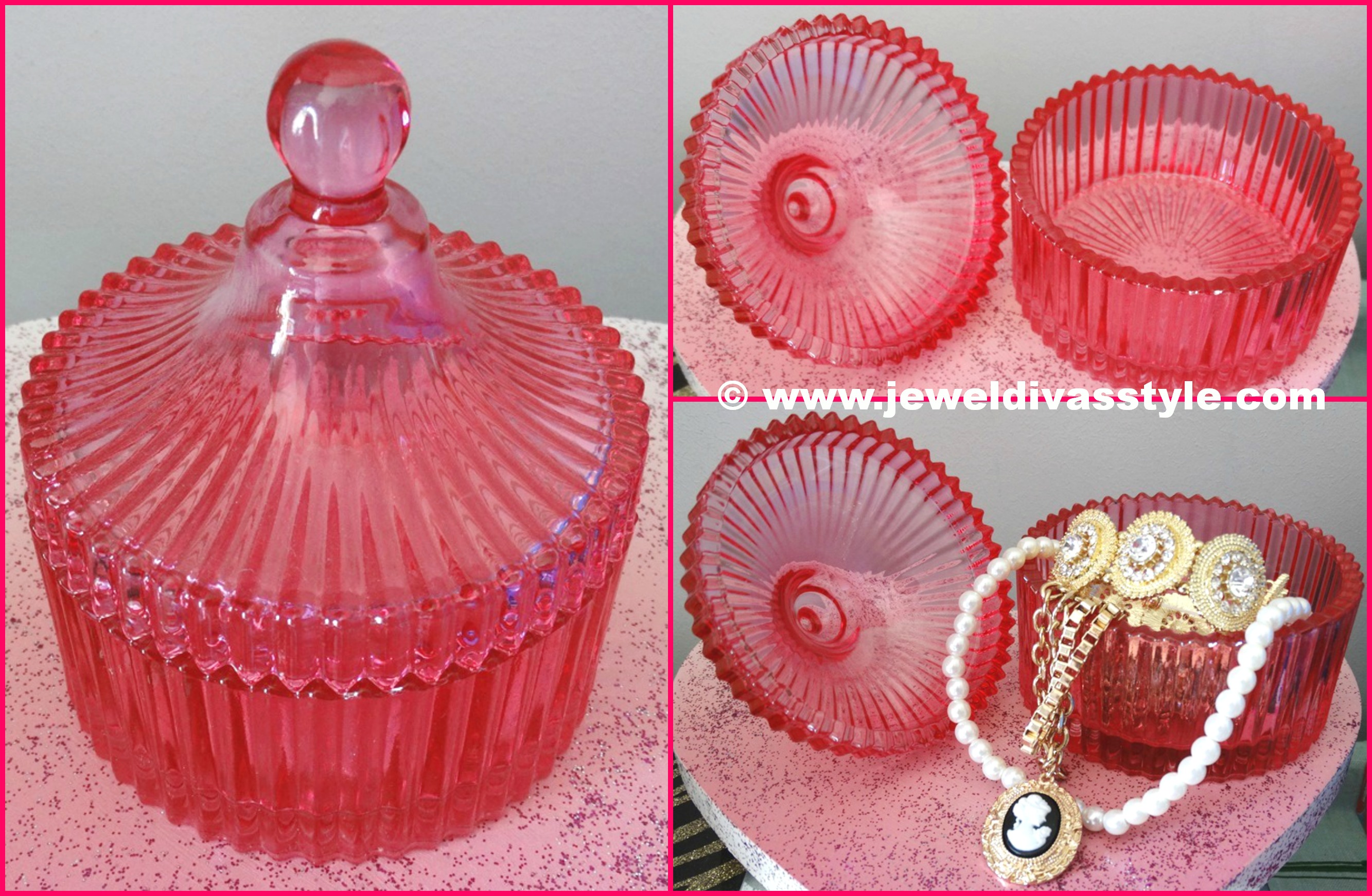 PINK GLASS CONTAINER