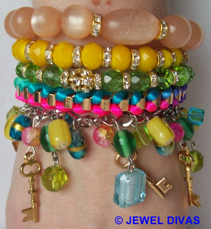 JEWEL DIVAS "THE KEY TO FAME AND FORTUNE" BRACELET STACK