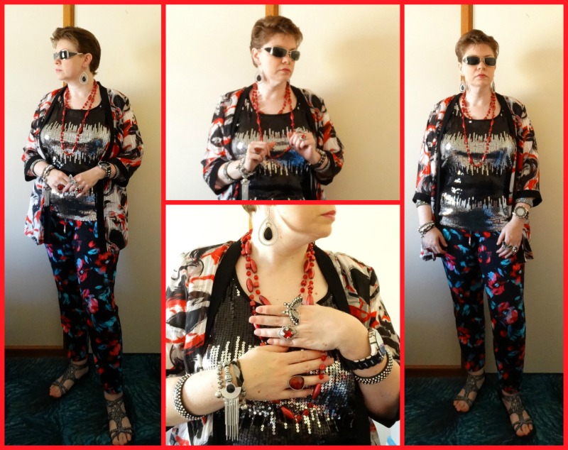 MY STYLE: Black Sequins and Red flowers